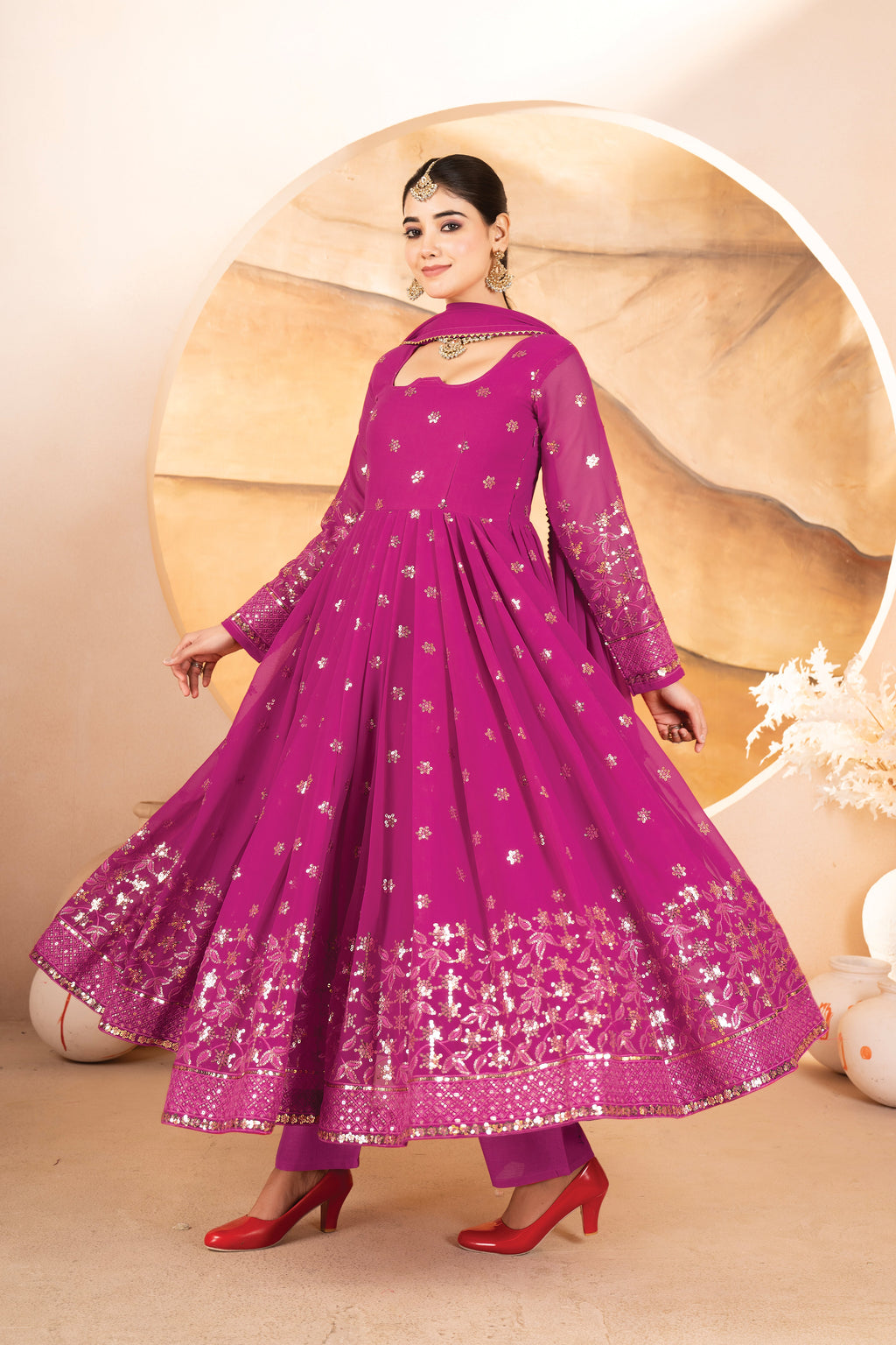 Eloriya Josie's Trendy Anarkali Suit Set - M [38] | Eloriya India
