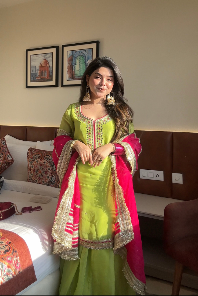 Eloriya Saumya Neon Sharara Suit Set - XS [34] | Eloriya India