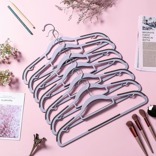 15-Piece Heavy Duty Grey Plastic Clothes Hangers | Non-Slip & Space-Saving | For Wet & Dry Clothes ClothsVilla