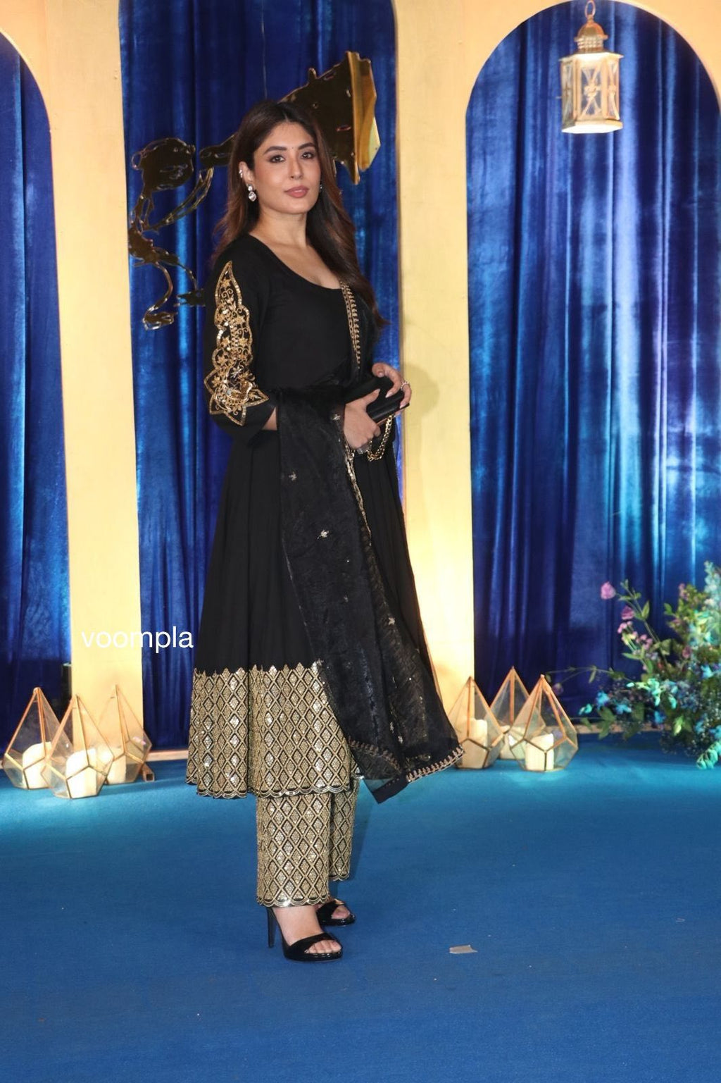 Eloriya Tiana Premium Black Anarkali Suit Set - S [36] | Eloriya India