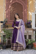 Eloriya Minisa Designer Embroidered Zari Sequins Work Gown - XS [34] | Eloriya India