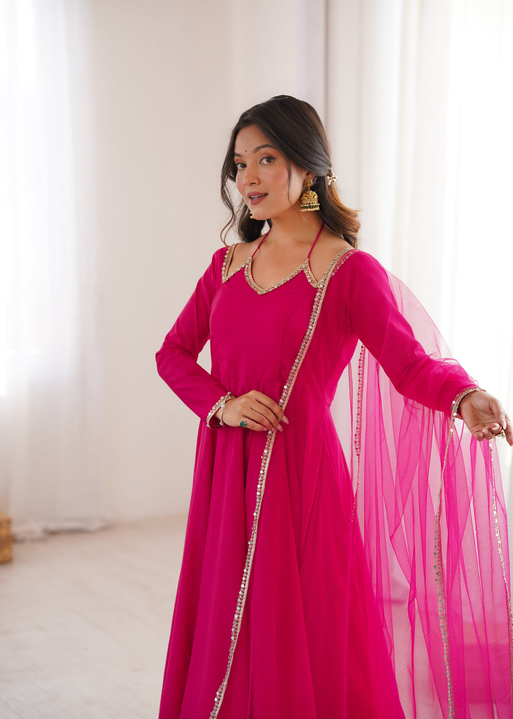 Eloriya Premium Pink Anarkali Suit Set | Eloriya India