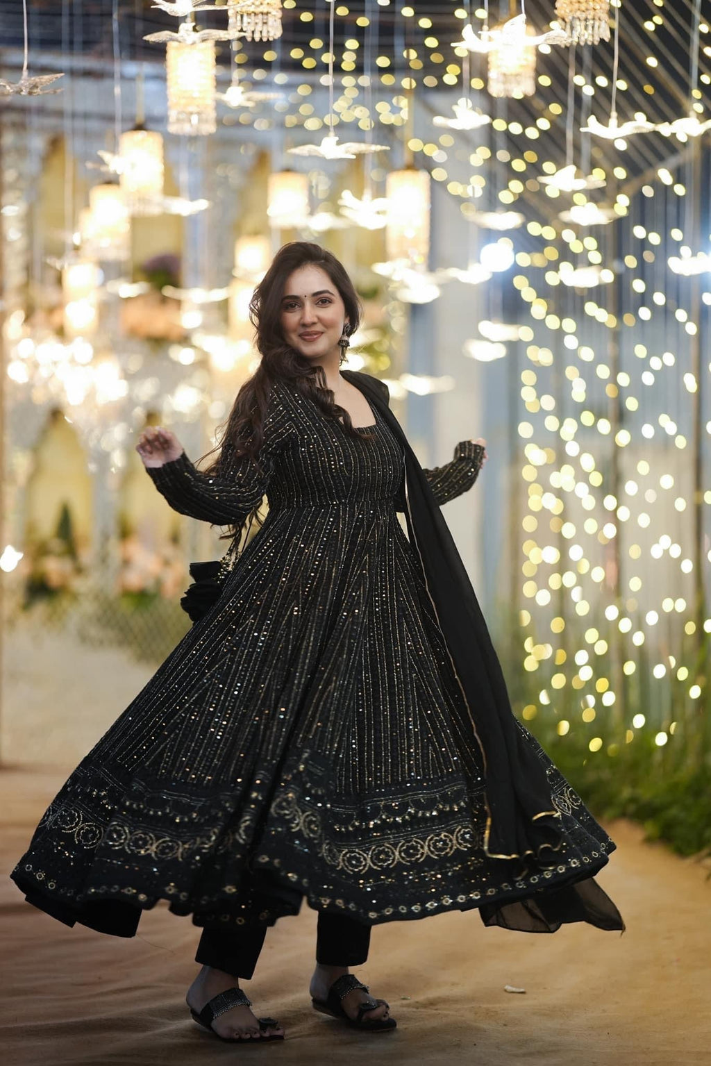 Eloriya Night Star Black Suit Set -120 - M [38] | Eloriya India