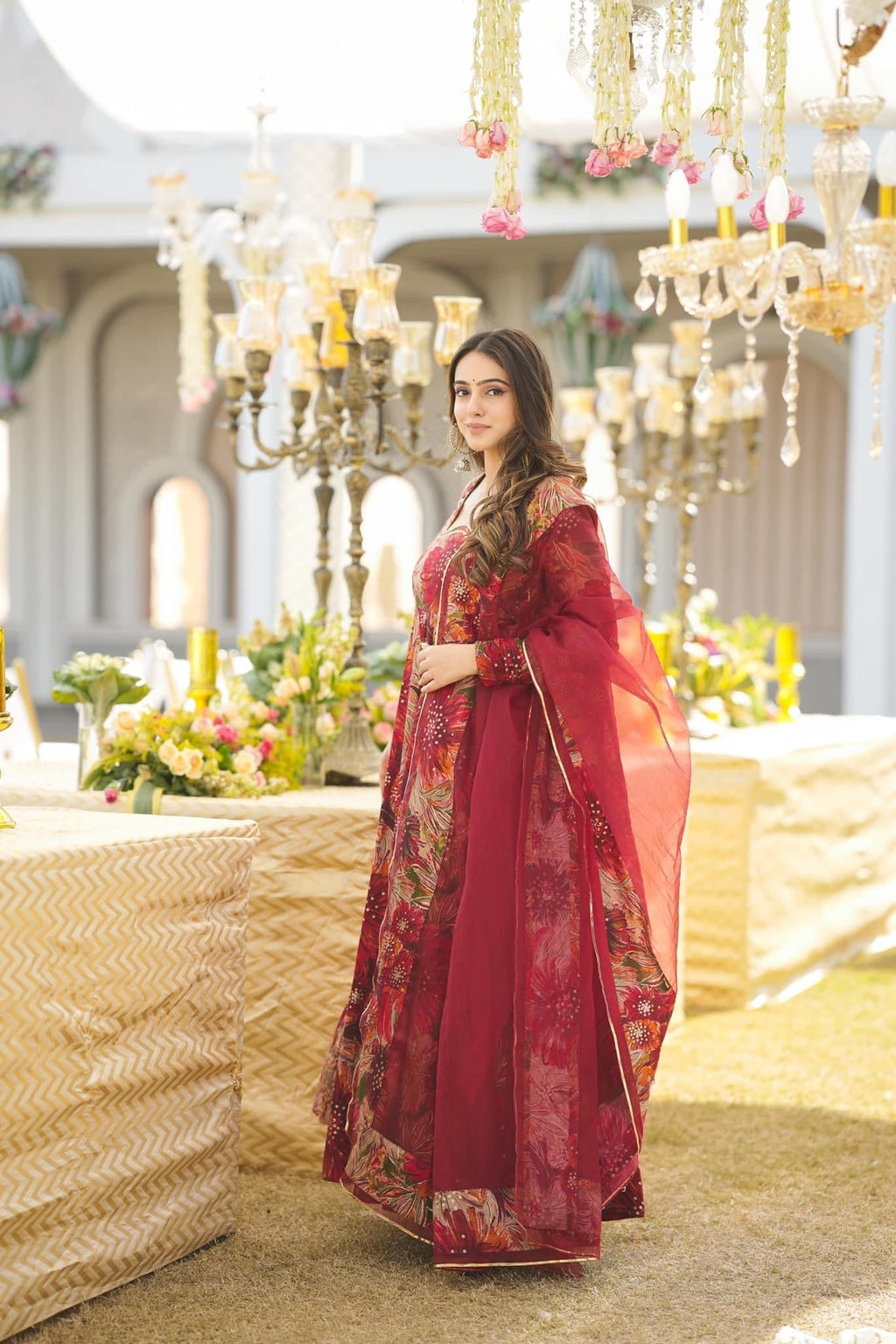 Eloriya Salisha Premium Quality Maxi Anarkali Suit Set - XXL [44] | Eloriya India