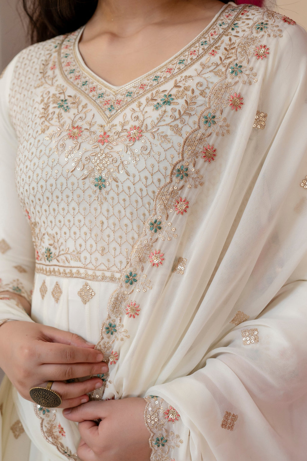 Eloriya Premium Designer Soft Pastel Anarkali Suit Set | Eloriya India