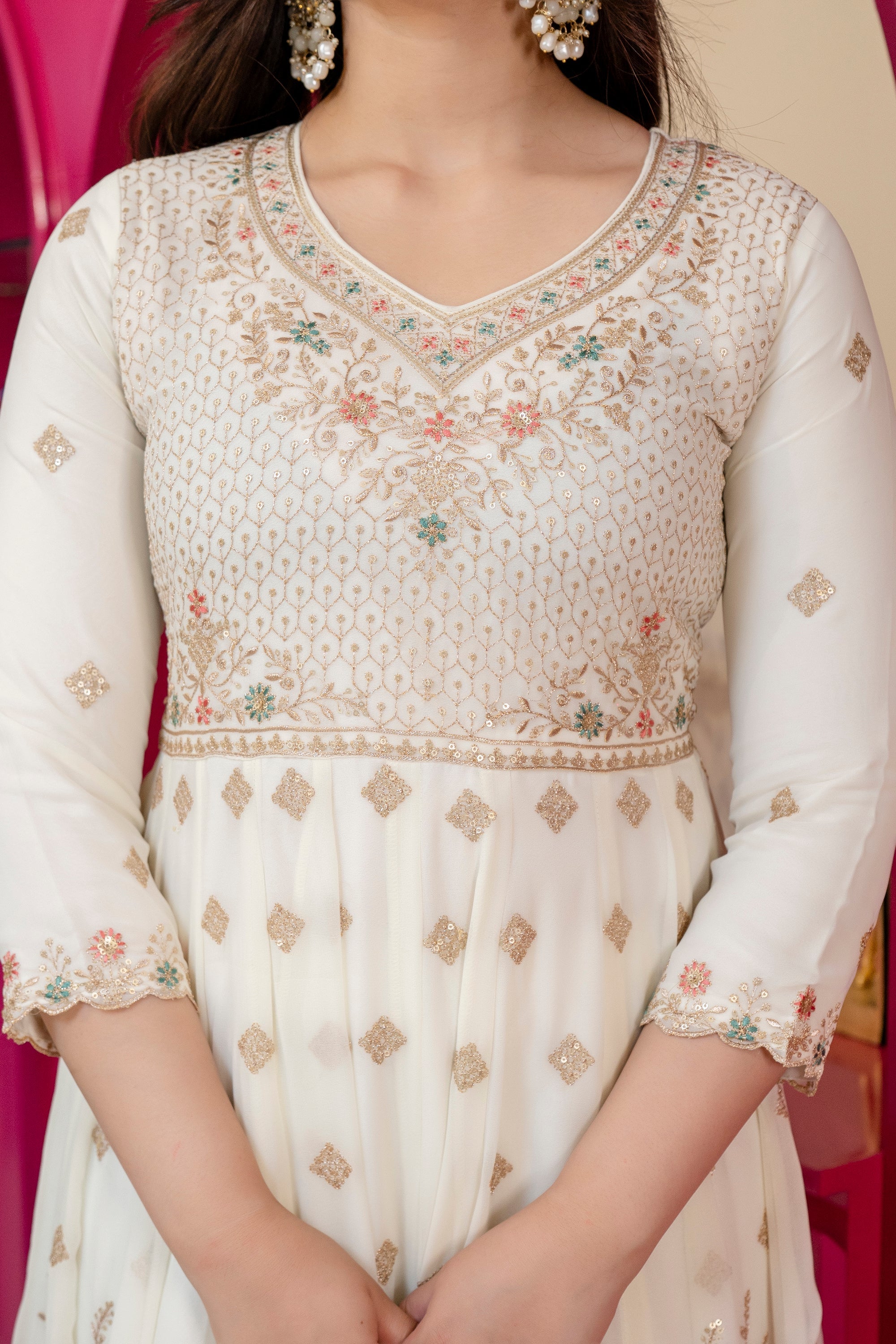 Eloriya Premium Designer Soft Pastel Anarkali Suit Set | Eloriya India