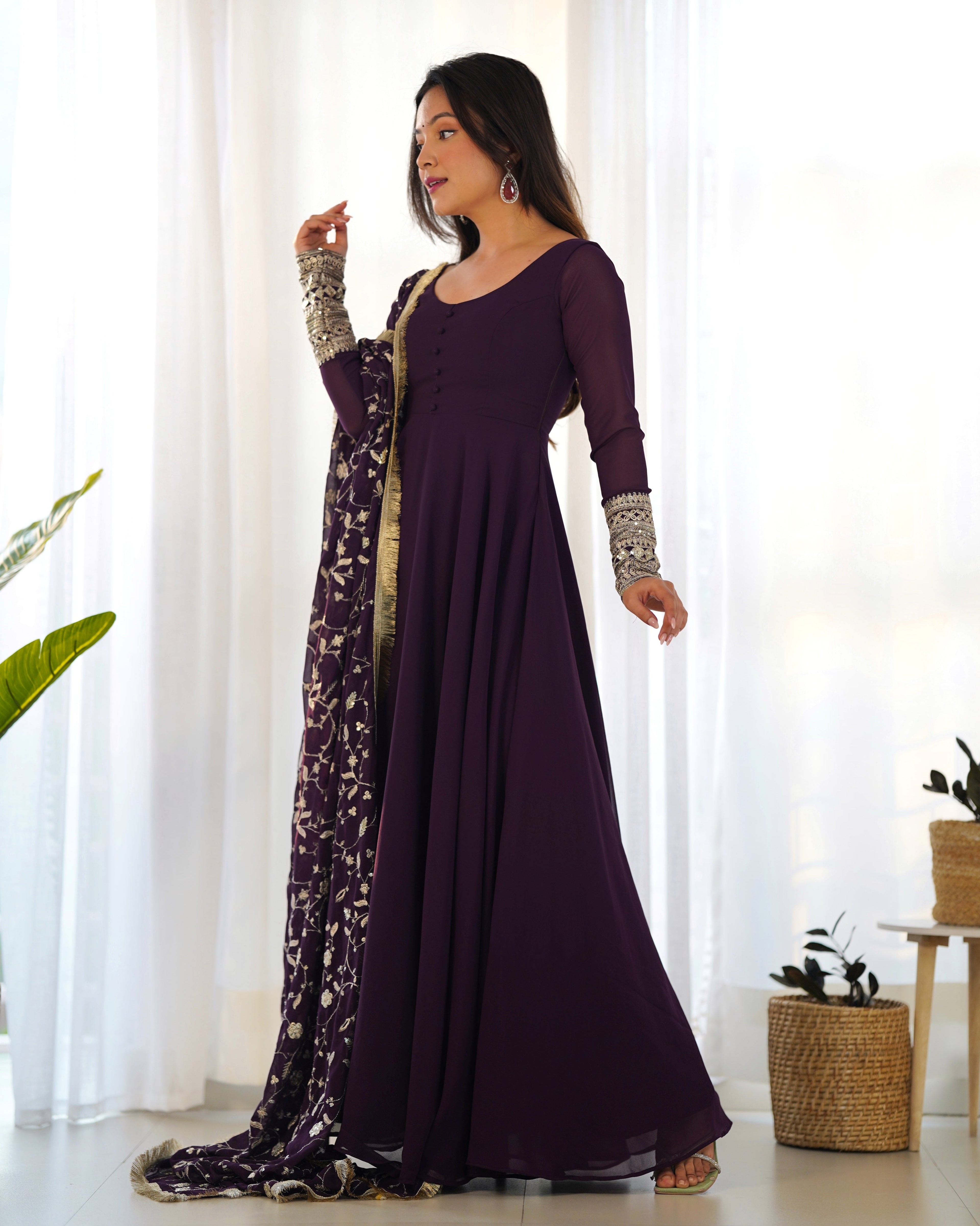 Eloriya Malini's Beutifull Fancy Anarkali Suit Set - L | Eloriya India