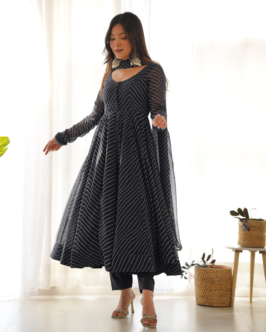 Eloriya Premium Quality Silk Gown Anarkali Suit Set - XS(34) | Eloriya India