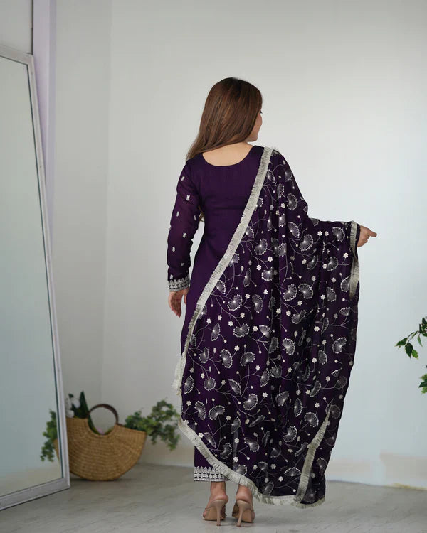 Eloriya Purple Color Premium Quality Suit Set Dt -273 | Eloriya India