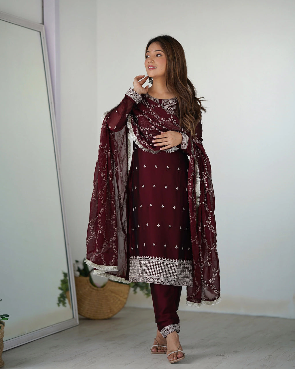 Eloriya Maroon Color Premium Quality Suit Set Dt -273 - MEHROON | Eloriya India
