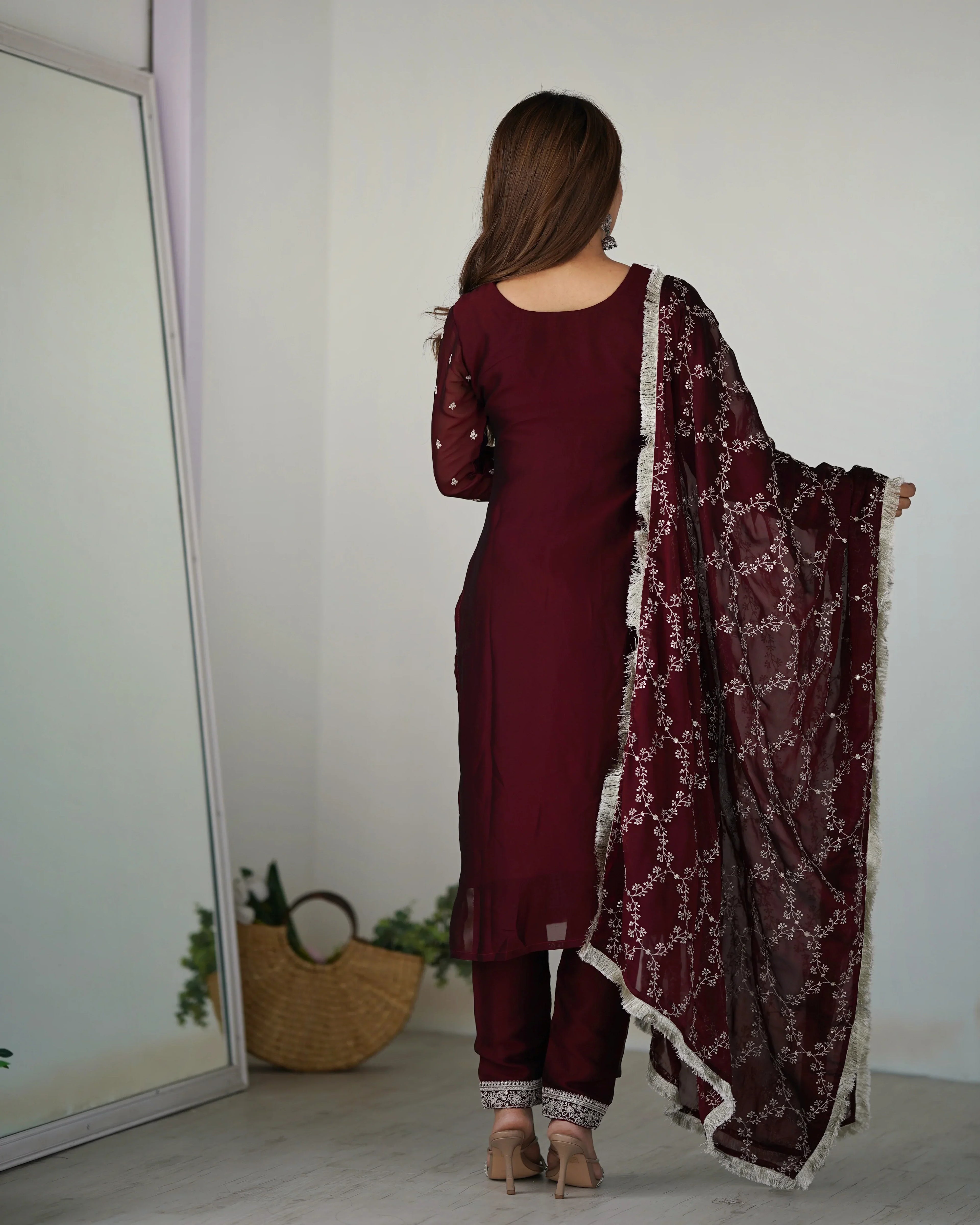 Eloriya Maroon Color Premium Quality Suit Set Dt -273 - MEHROON | Eloriya India