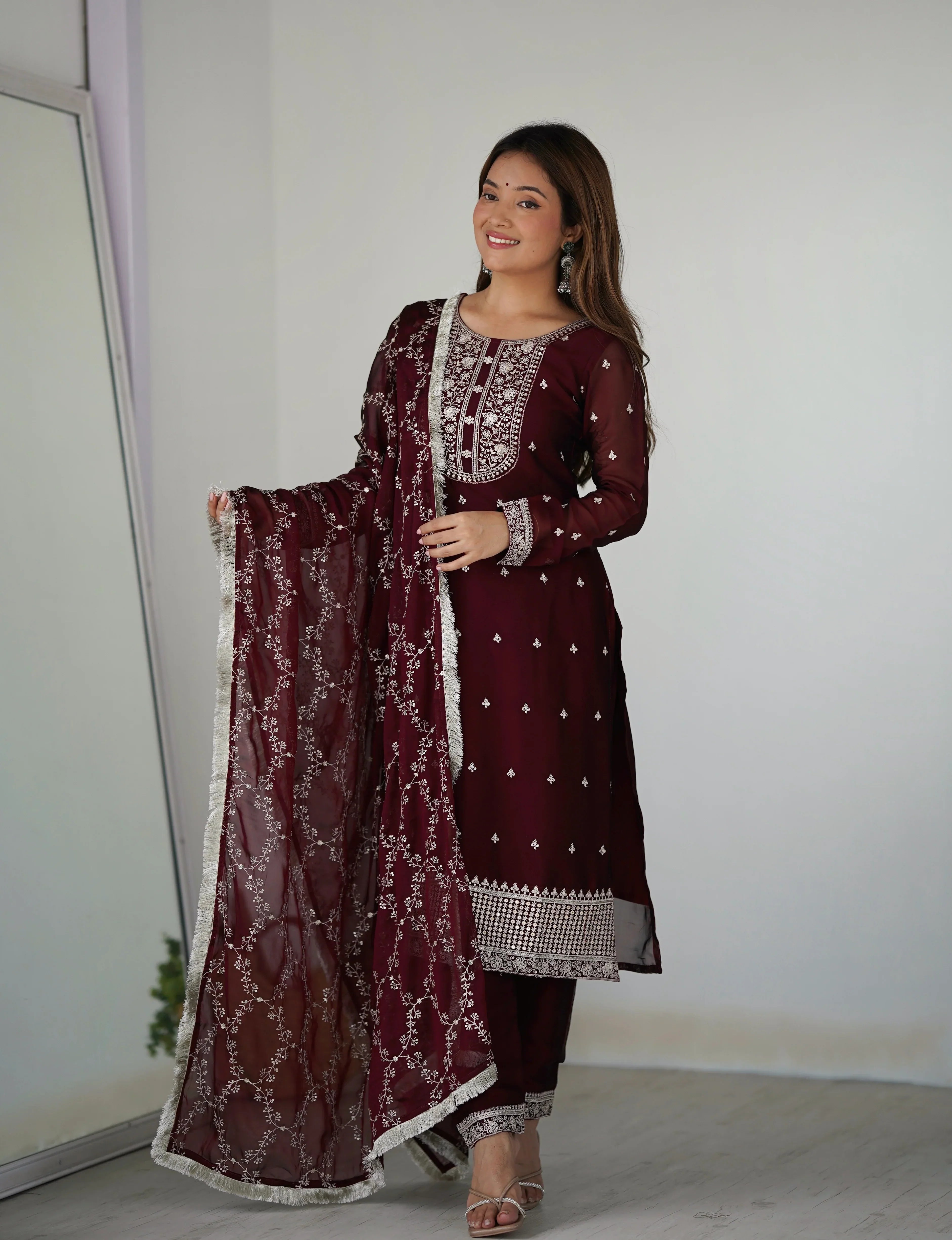 Eloriya Maroon Color Premium Quality Suit Set Dt -273 - MEHROON | Eloriya India