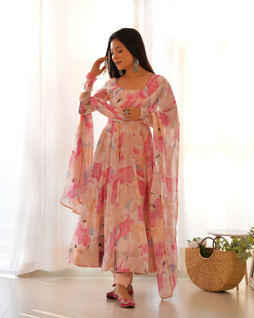 Eloriya Premium Quality Silk Gown Anarkali Suit Set | Eloriya India