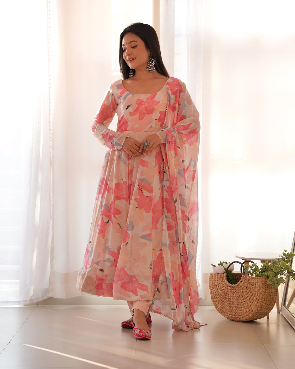 Eloriya Premium Quality Silk Gown Anarkali Suit Set | Eloriya India