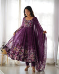 Eloriya Premium Quality Silk Gown Anarkali Suit Set - XS(34) | Eloriya India