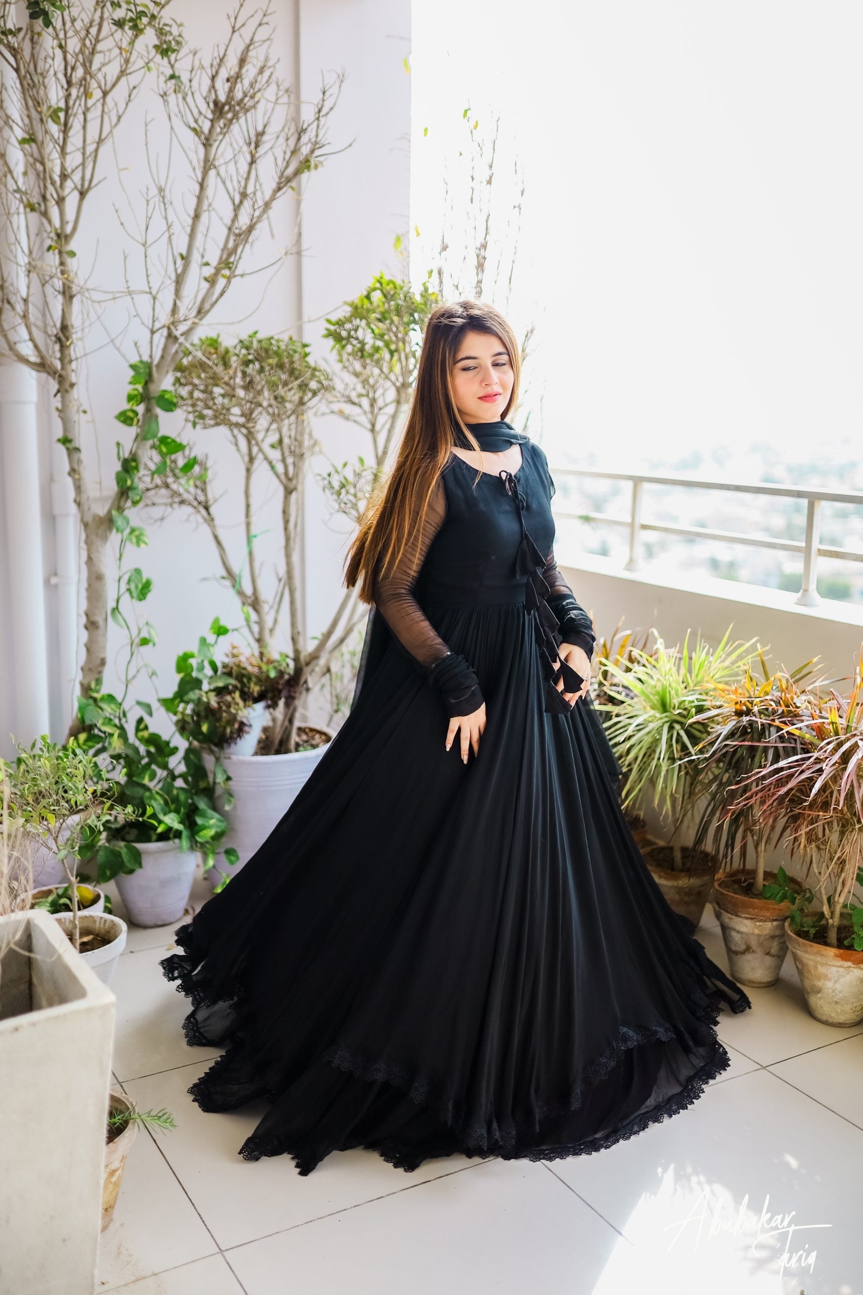 Eloriya Maxi Long Flair With Less Border Set With Dupatta Set. Ay-114 - S [36] | Eloriya India