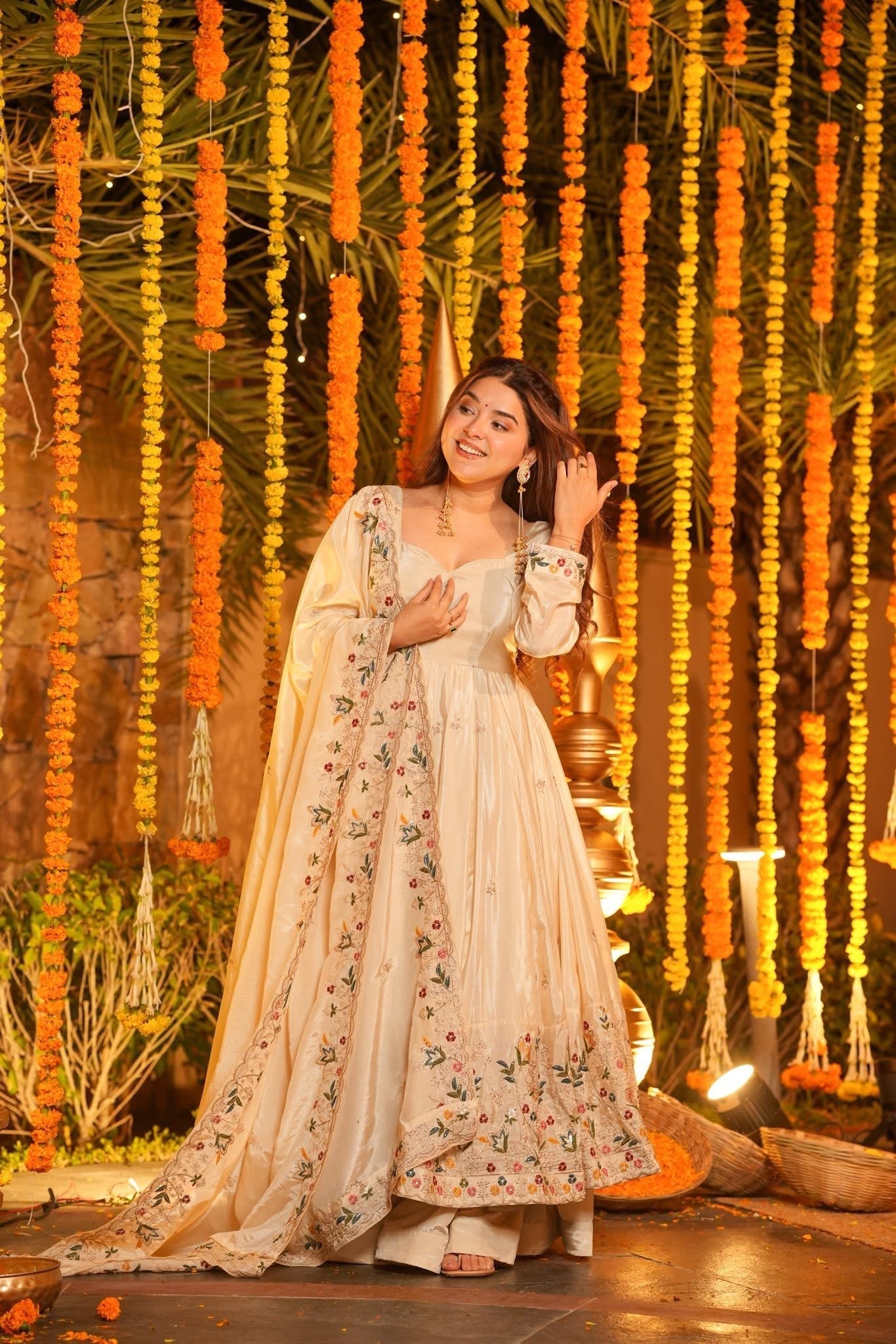 Eloriya Emani Floral Anarkali Anarkali Suit Set - XL [42] | Eloriya India