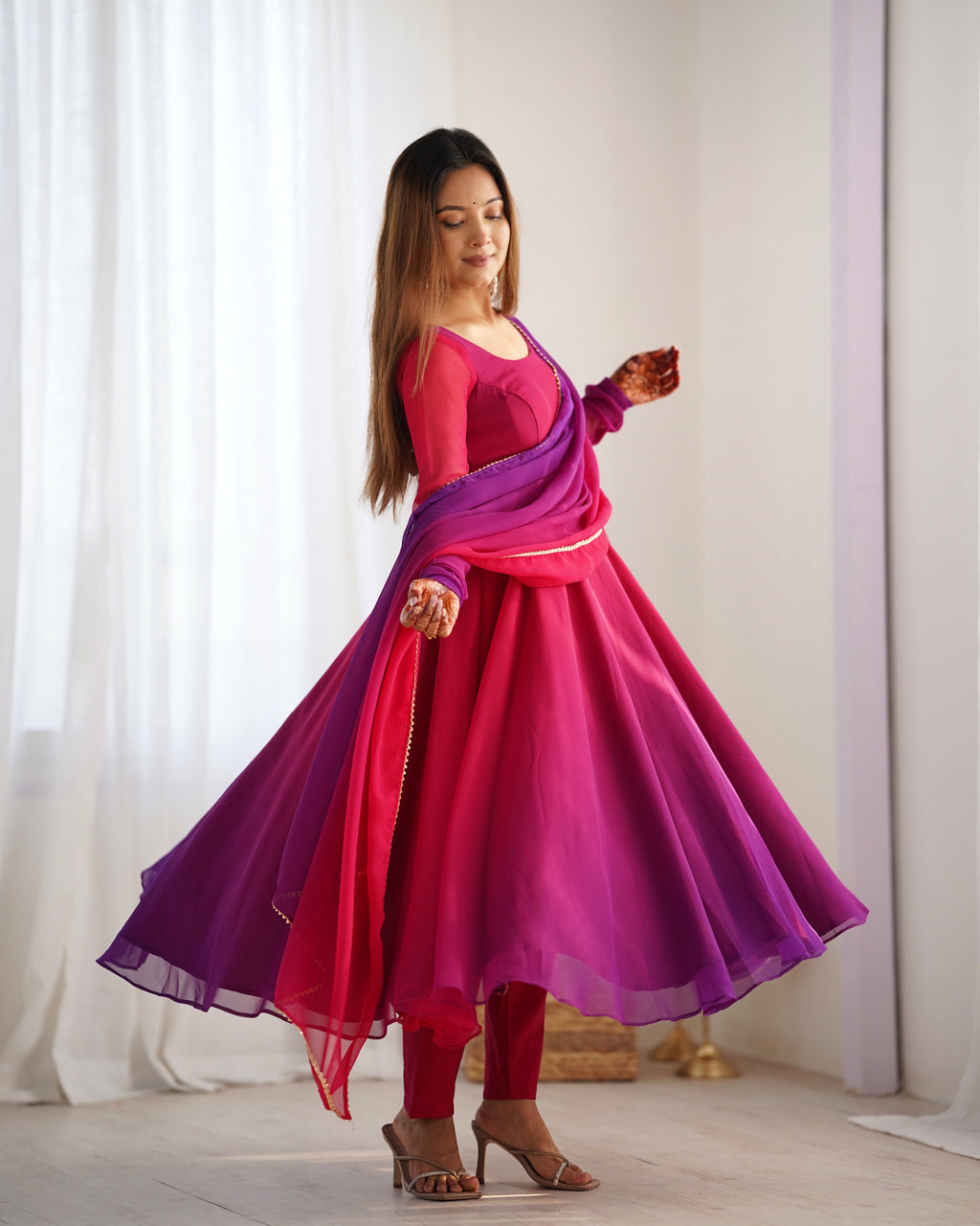 Eloriya Premium And Lightweight Anarkali Suit Set - 2XL [44] | Eloriya India
