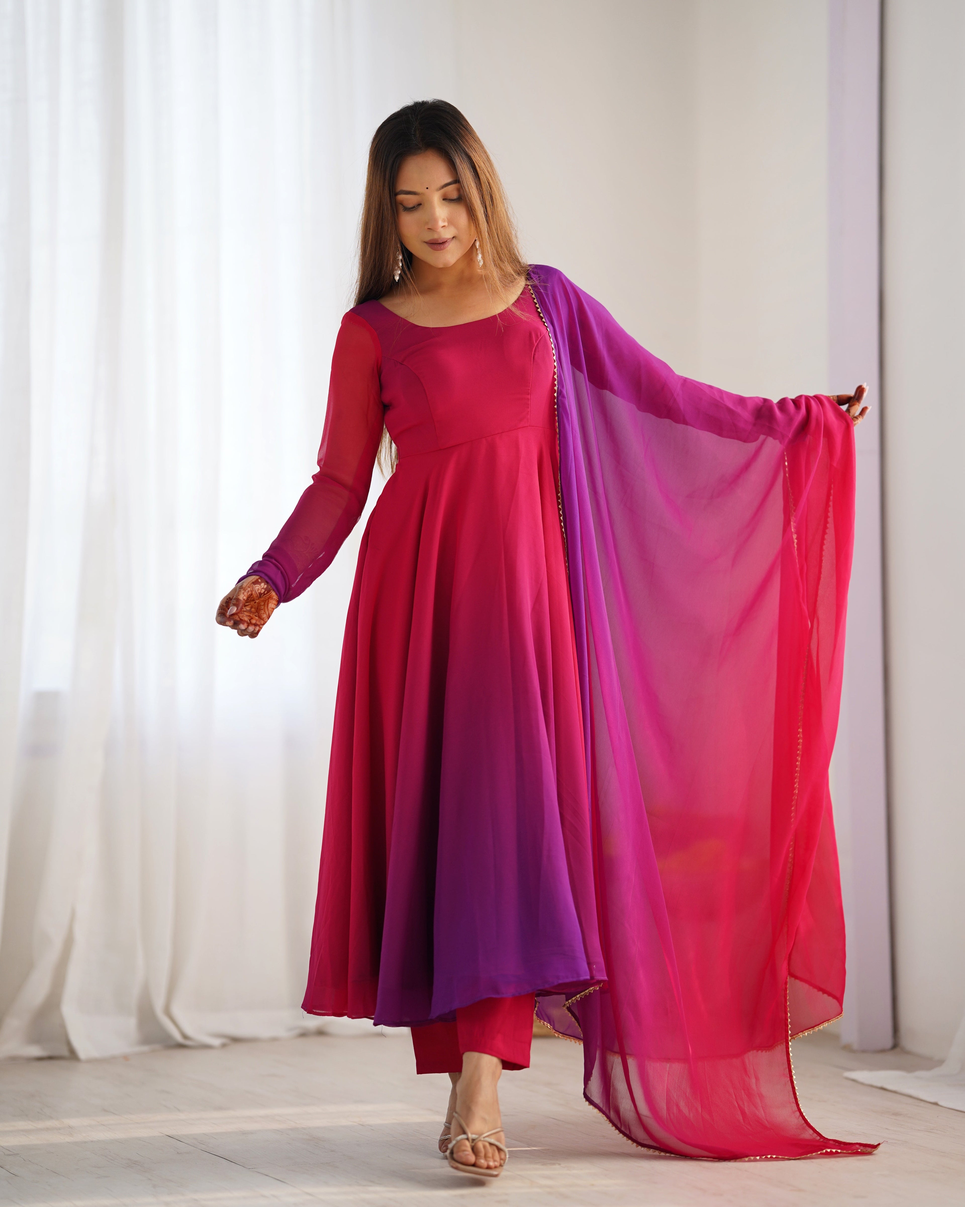 Eloriya Premium Quality Anarkali Suit Set - 2XL [44] | Eloriya India