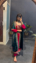 Eloriya Premium Designer Velvet Suit Set-Rajwadi - XS [34] | Eloriya India