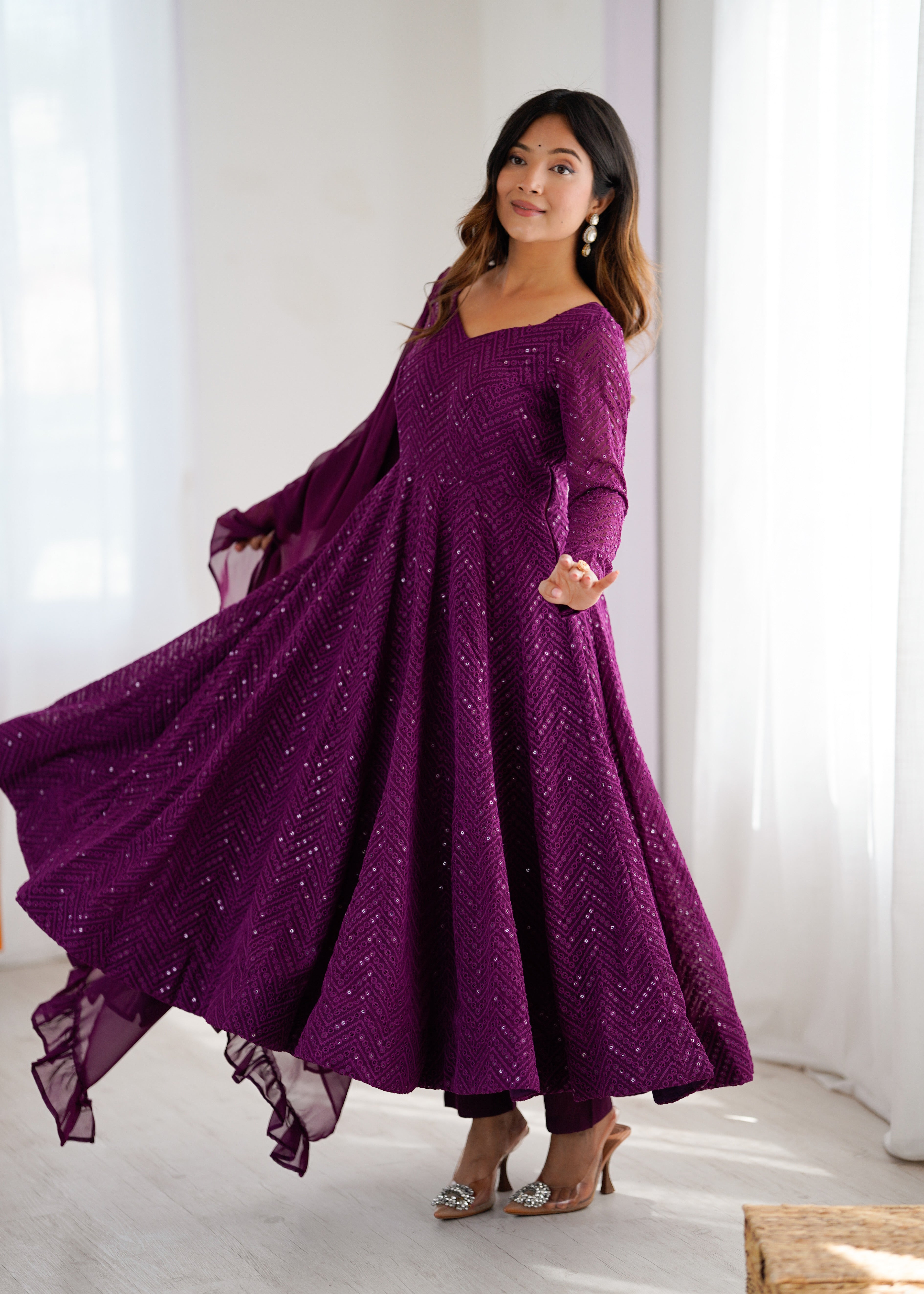 Eloriya Saiyaara Premium Anarkali Suit Set - S [36] | Eloriya India