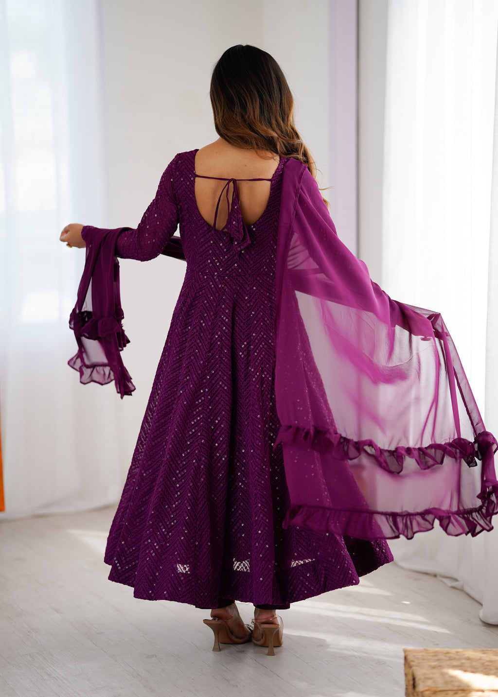 Eloriya Saiyaara Premium Anarkali Suit Set - XL [42] | Eloriya India