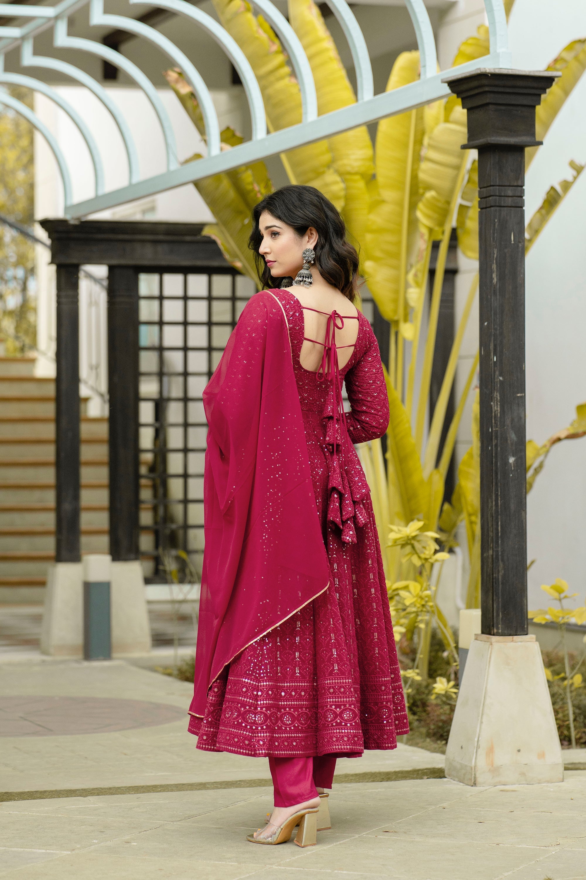 Eloriya Sunheri Fux Georgette Suit Set - 6013 - M [38] | Eloriya India