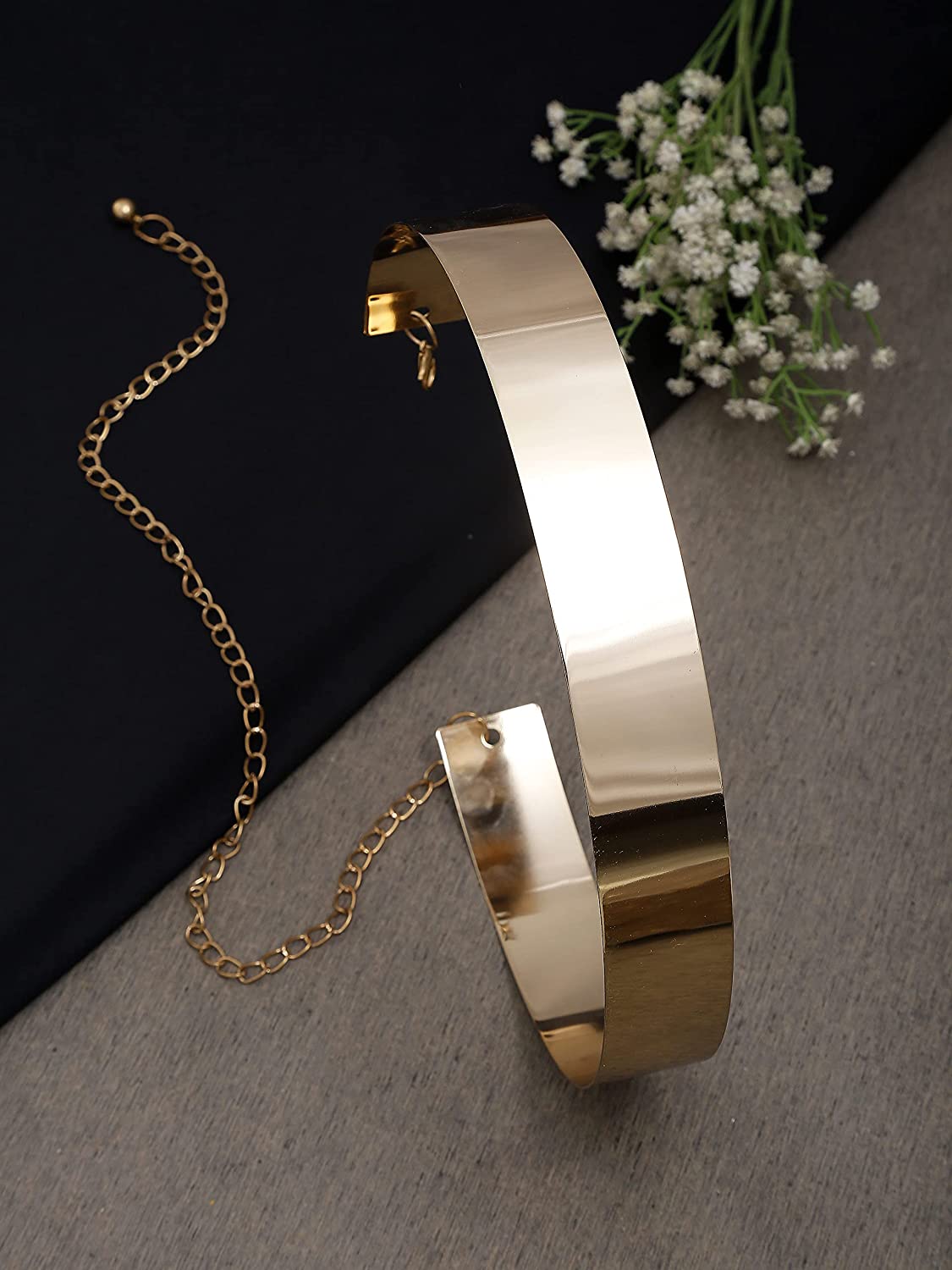 Indian Saree Gown Hip Waist Polished Plain Mirror Metal Chain Belt for Women ClothsVilla
