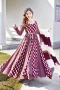 Eloriya Gajgamini Brown Maxi Set - S | Eloriya India