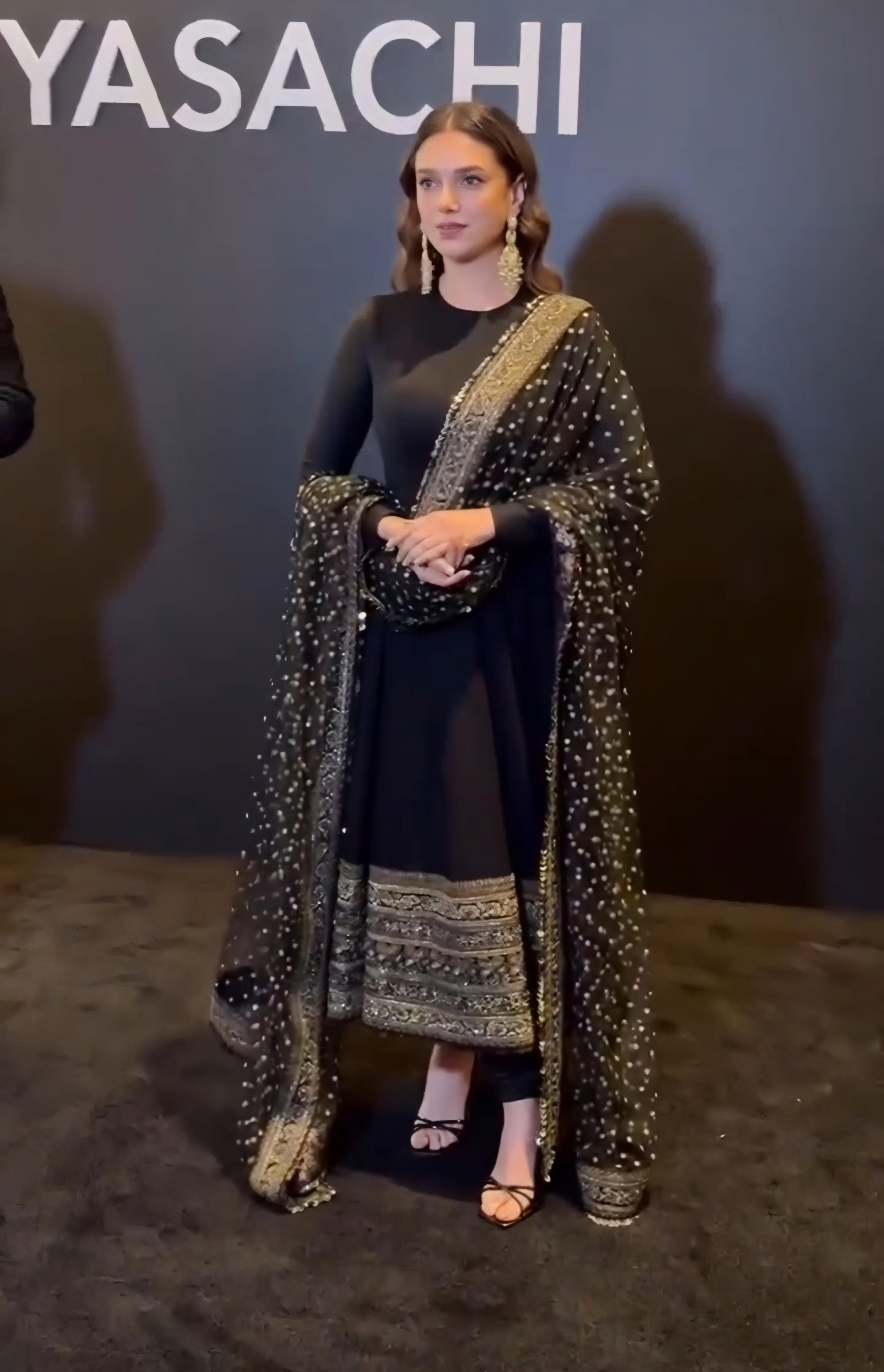 Eloriya Aditi Premium Black Anarkali Suit Set - S [36] | Eloriya India
