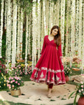 Eloriya Rimmy Red Coloured Anarkali Suit Set - 2XL [44] | Eloriya India