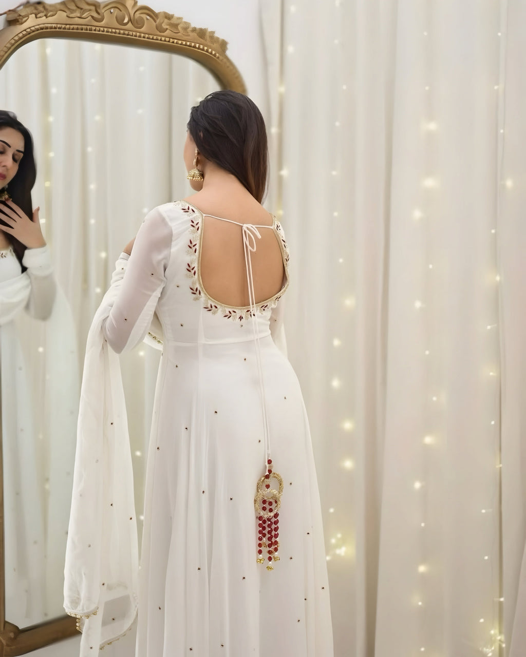 Eloriya Hannah Traditional White Anarkali Suit 🤍 - M [38] | Eloriya India