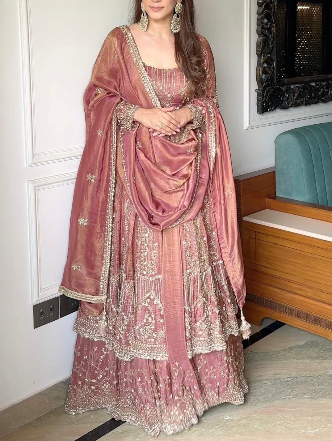 Eloriya Kumkum Elegant Anarkali Suit Set - M [38] | Eloriya India