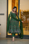 Eloriya Sp Premium Quality Green Anarkali Suit Set - L | Eloriya India