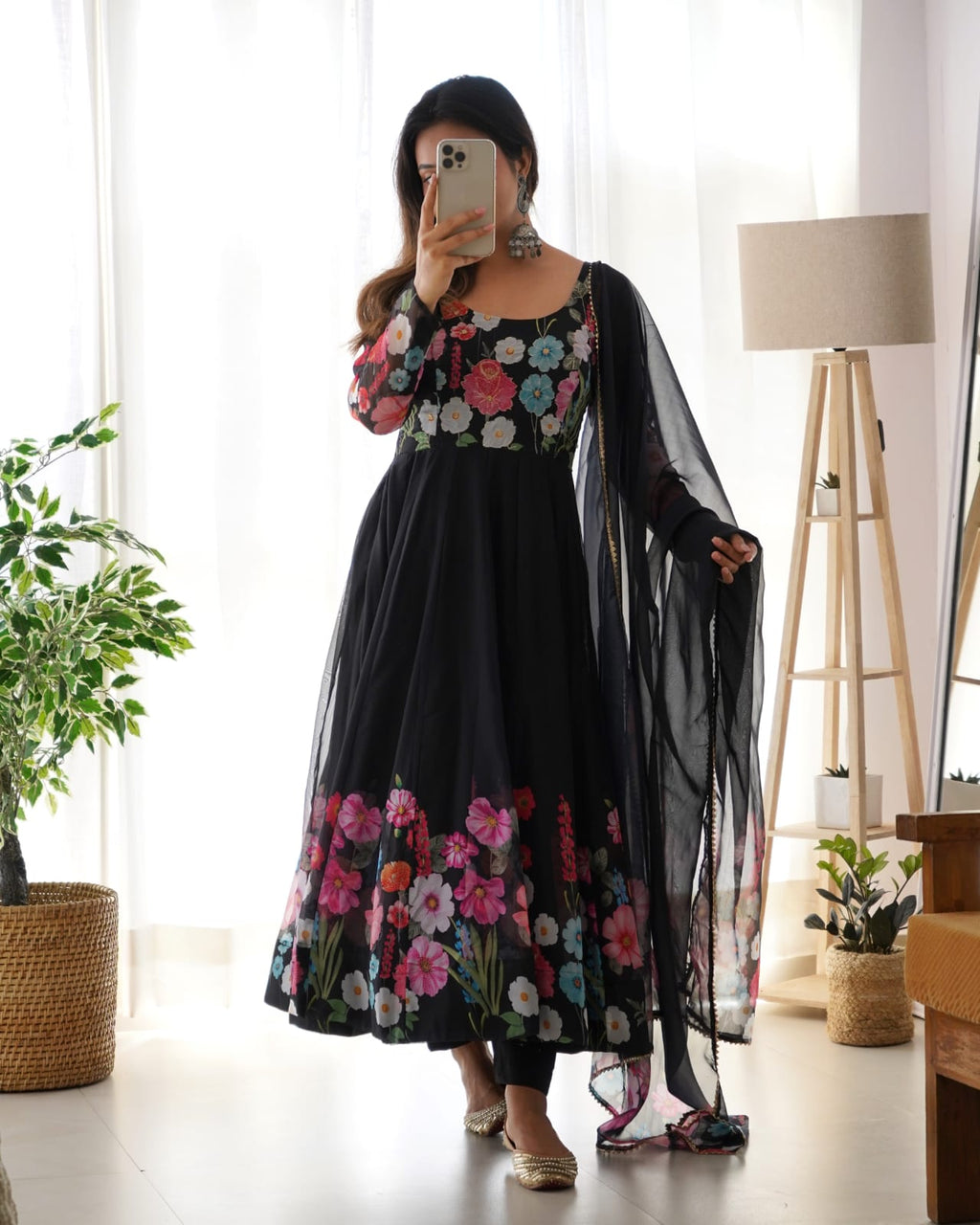 Eloriya Madhuri's Ready To Wear Black Suit Set - XXL(44) | Eloriya India