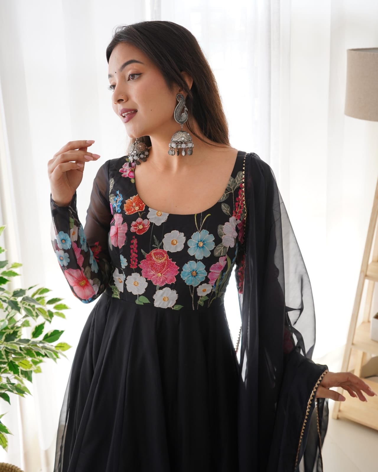 Eloriya Madhuri's Ready To Wear Black Suit Set - M(38) | Eloriya India