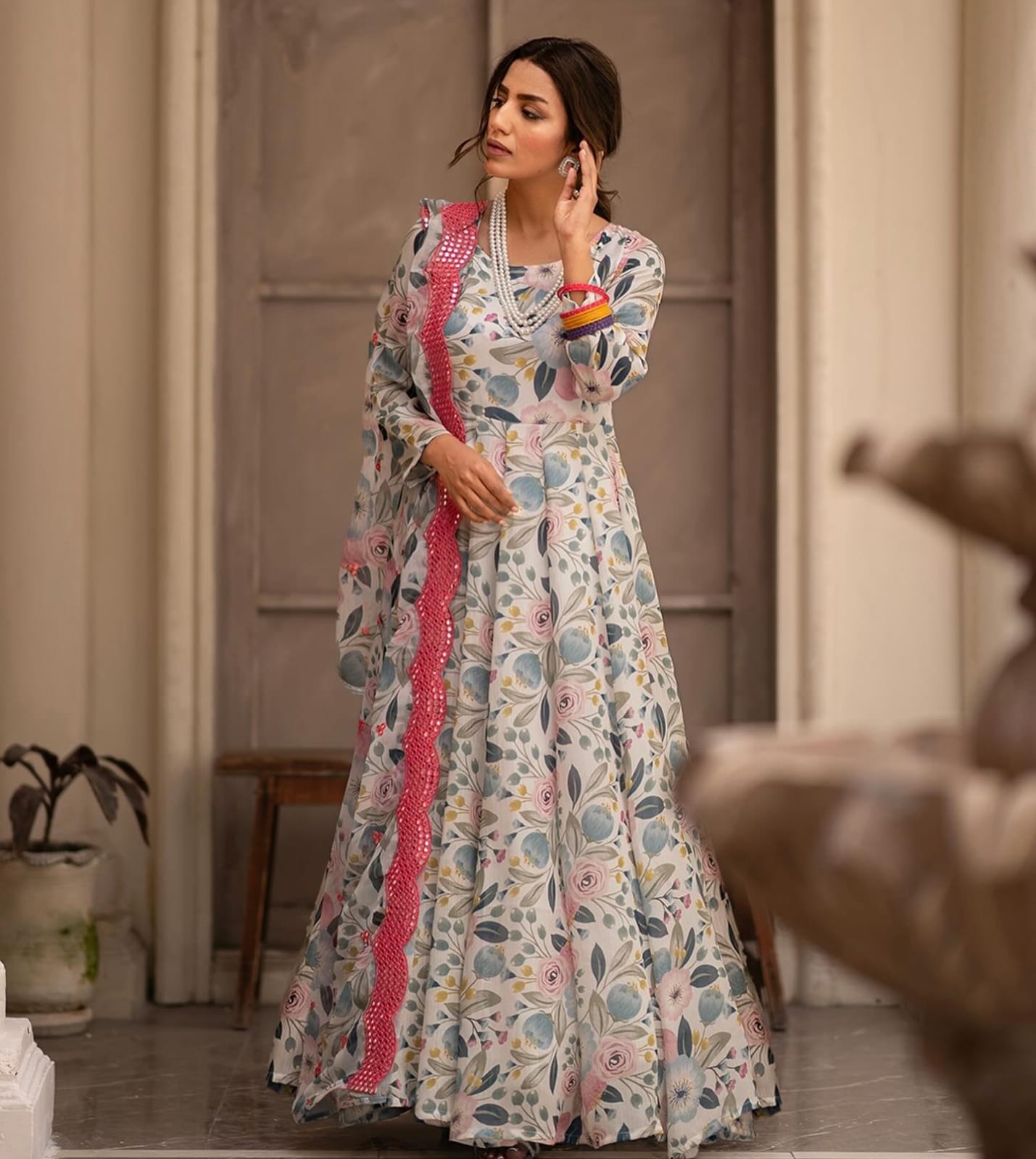 Eloriya Heena's Printed Desiner Suit Set - M [38] | Eloriya India