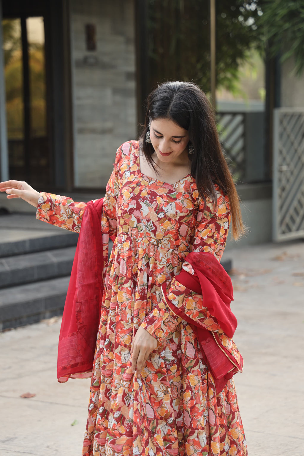 Eloriya Charmi's Multi Coloured Anarkali Suit - L [40] | Eloriya India