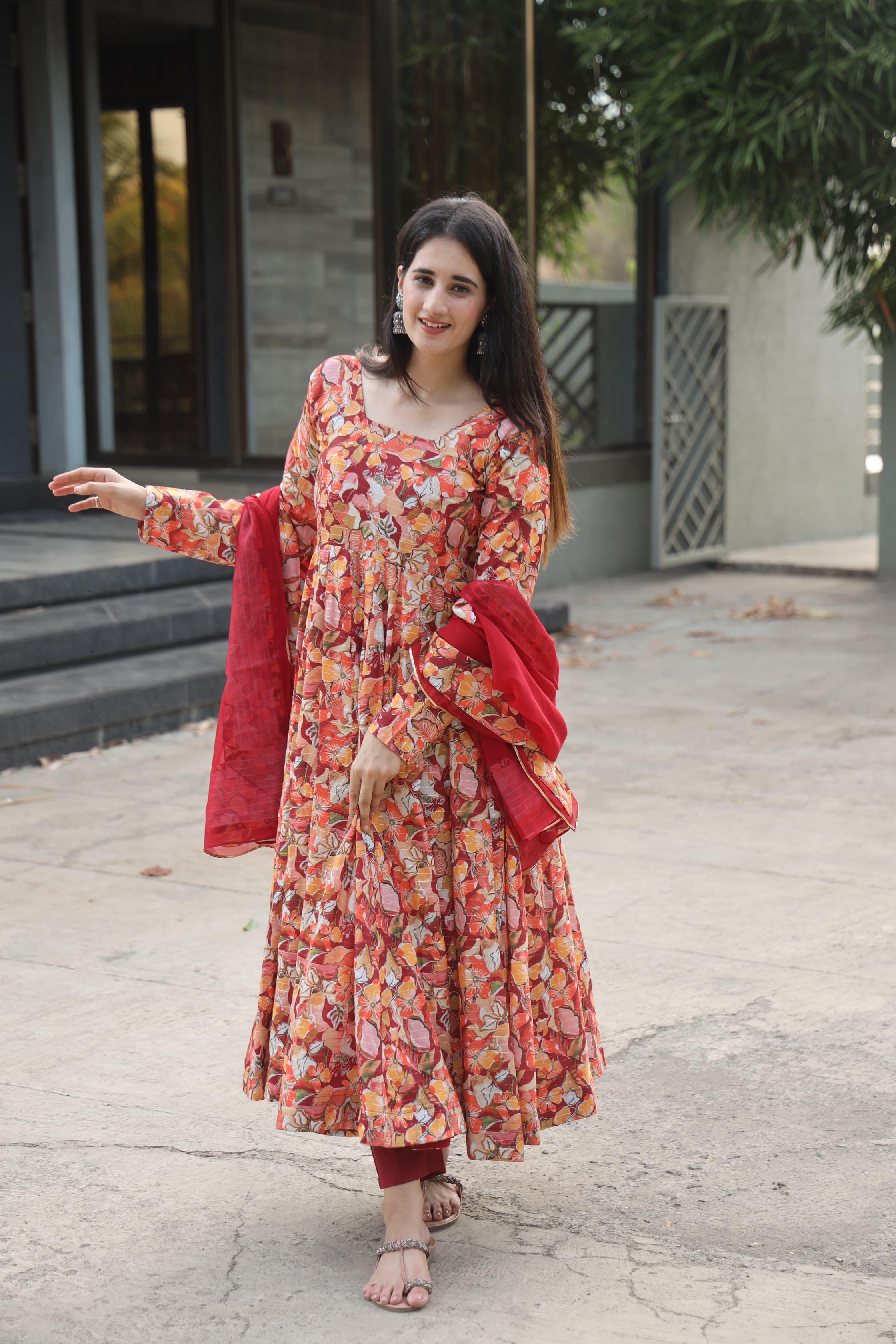 Eloriya Charmi's Multi Coloured Anarkali Suit - XL [42] | Eloriya India