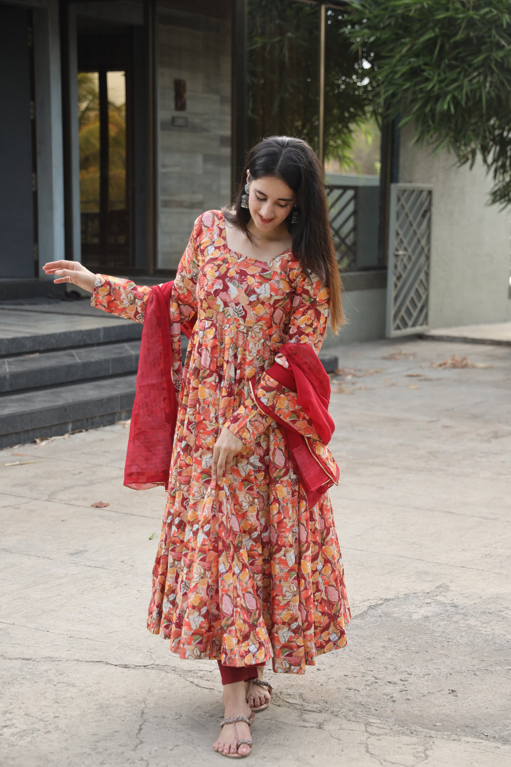 Eloriya Charmi's Multi Coloured Anarkali Suit - S [36] | Eloriya India