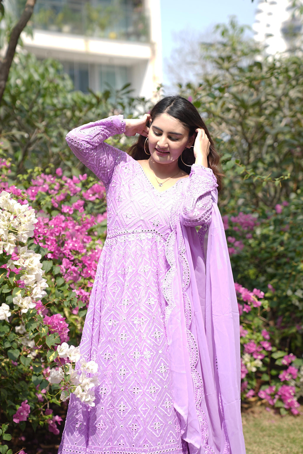 Eloriya Vedika's Purple Coloured Premium Quality Anarkali Suit Set - 2XL [44] | Eloriya India
