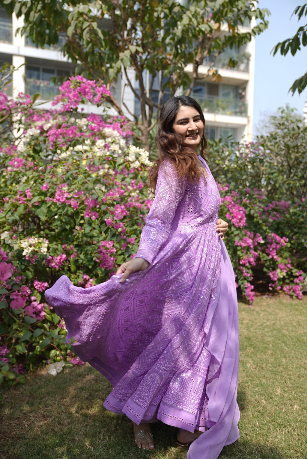 Eloriya Vedika's Purple Coloured Premium Quality Anarkali Suit Set - 3XL [46] | Eloriya India
