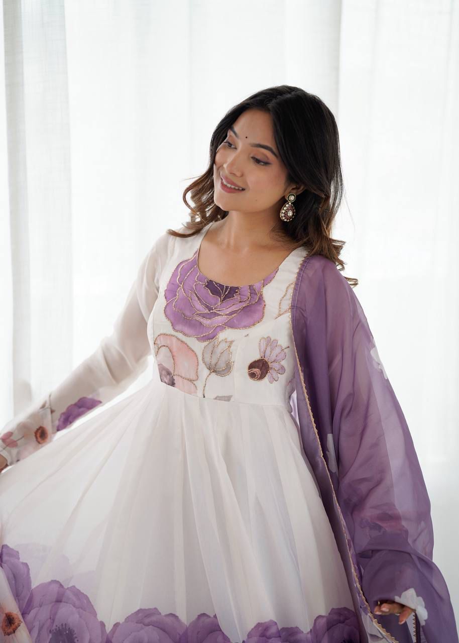 Eloriya Jiyara Violet Color Anarkali Suit Set | Eloriya India