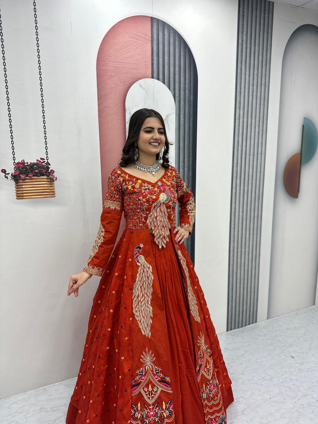 Eloriya Premium Quality Heavy Traditional Crop Top With Shrug - M [38] | Eloriya India