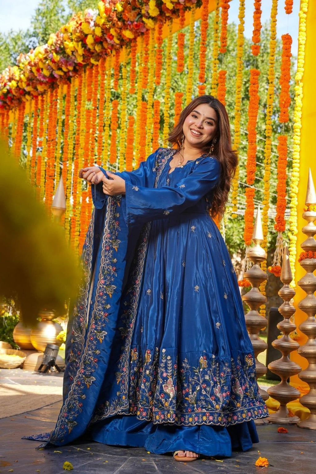 Eloriya Aamani Floral Anarkali Anarkali Suit Set - XS [34] | Eloriya India