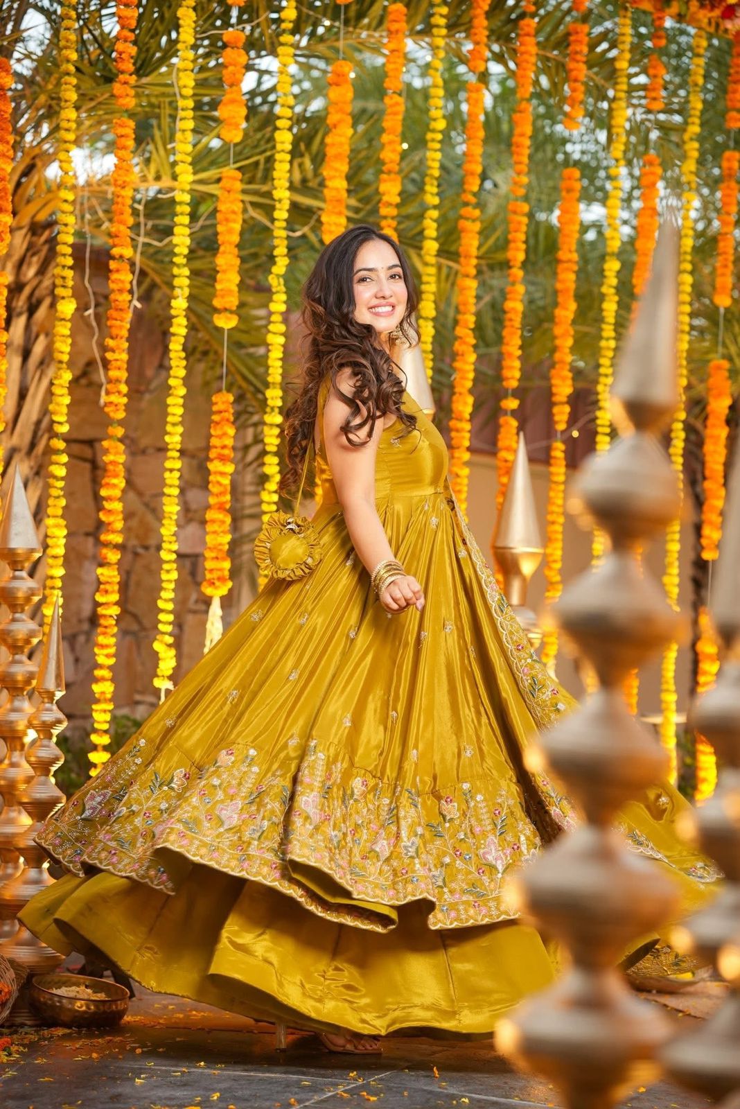 Eloriya Millow Floral Anarkali Anarkali Suit Set - M [38] | Eloriya India