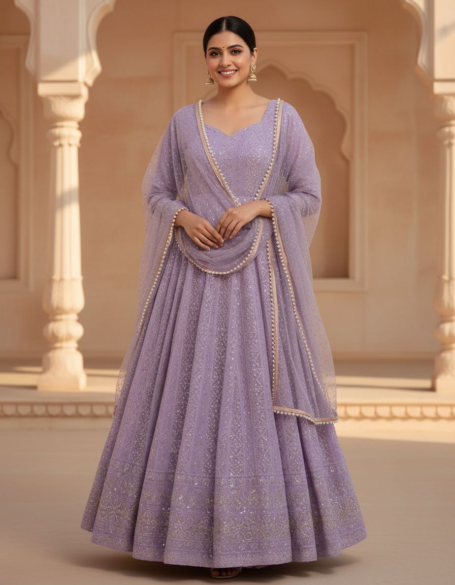 Eloriya New Design Premium Anarkali Suit Set - OFF-WHITE | Eloriya India