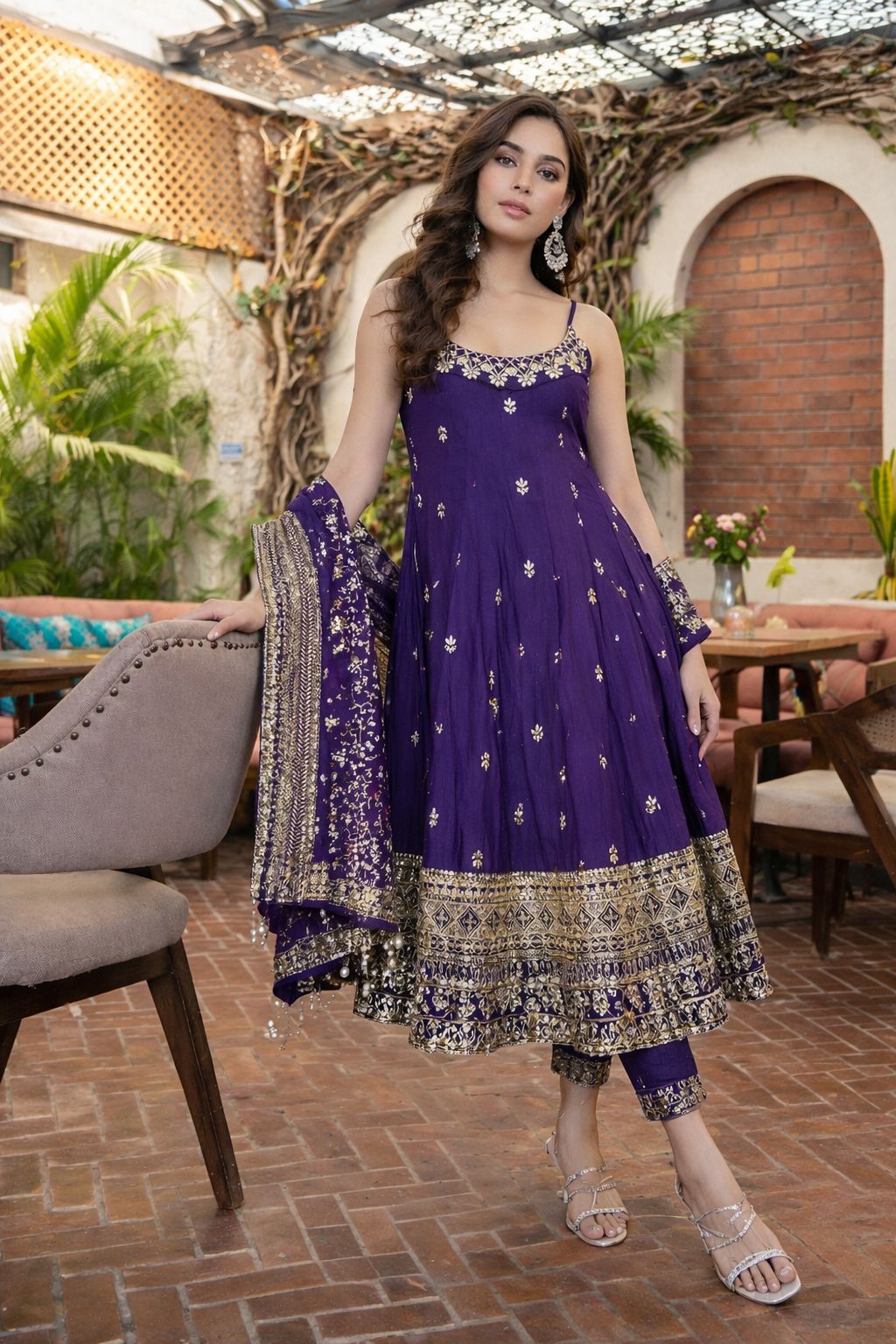 Eloriya Alveera Premium Quality Anarkali Suit Set With Color - MAROON | Eloriya India