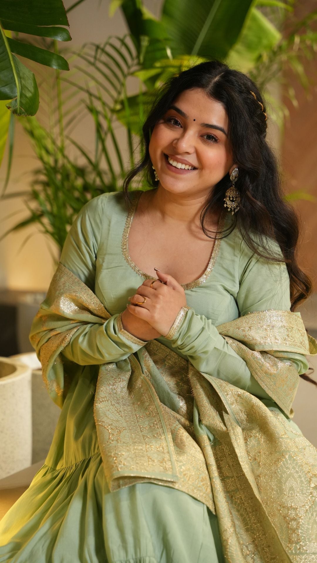 Eloriya Premium Quality Roman Silk Gown Anarkali Suit Set | Eloriya India