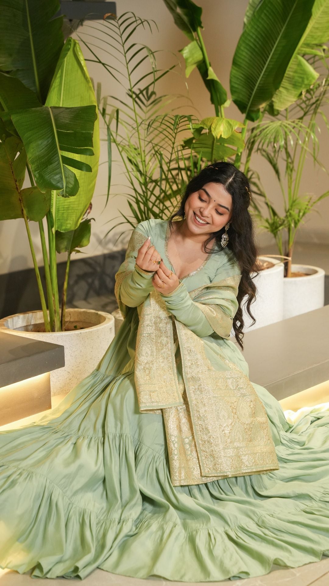 Eloriya Premium Quality Roman Silk Gown Anarkali Suit Set | Eloriya India